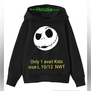 Disney Jack Skellington Pullover Sweatshirt With Hoodie NWT
